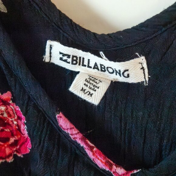Billabong Dress | Southern Border | Black & Pink Floral Print | Medium - Picture 4 of 9